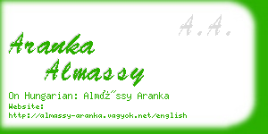 aranka almassy business card